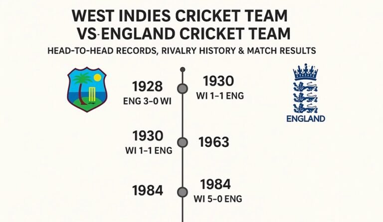 west indies cricket team vs england cricket team timeline