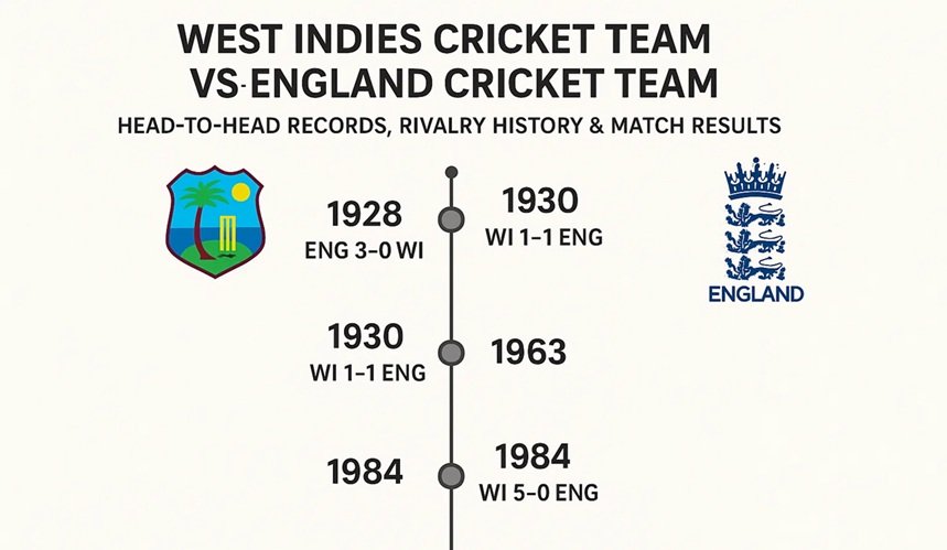 west indies cricket team vs england cricket team timeline