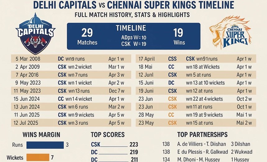 delhi capitals vs chennai super kings timeline