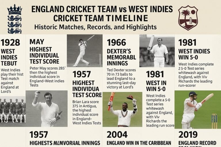 england cricket team vs west indies cricket team timeline