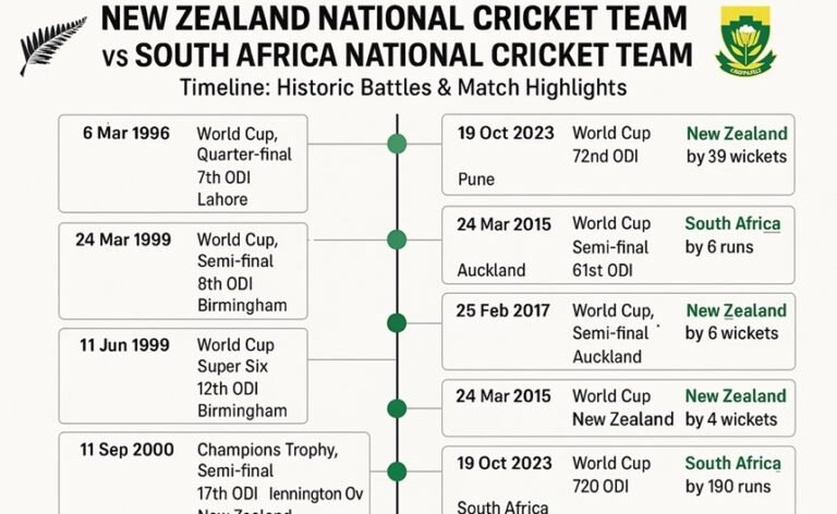 new zealand national cricket team vs south africa national cricket team timeline