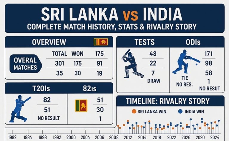 sri lanka national cricket team vs india national cricket team timeline