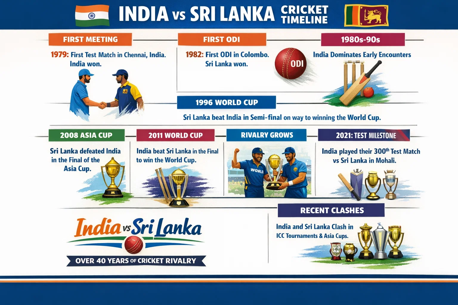 india national cricket team vs sri lanka national cricket team timeline