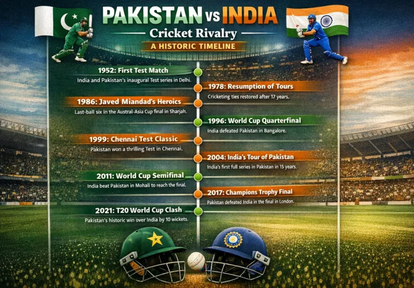 pakistan national cricket team vs india national cricket team timeline