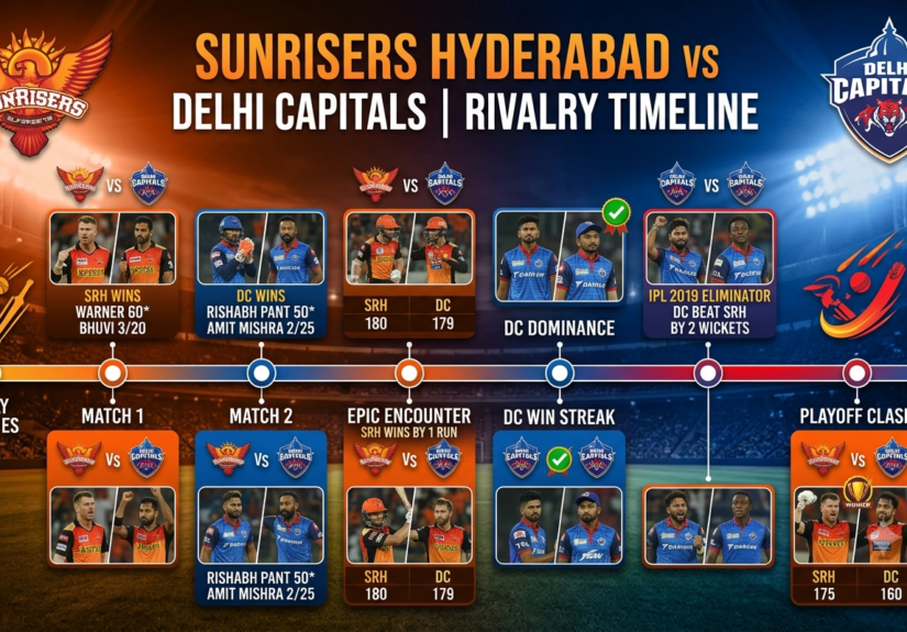 sunrisers hyderabad vs delhi capitals timeline