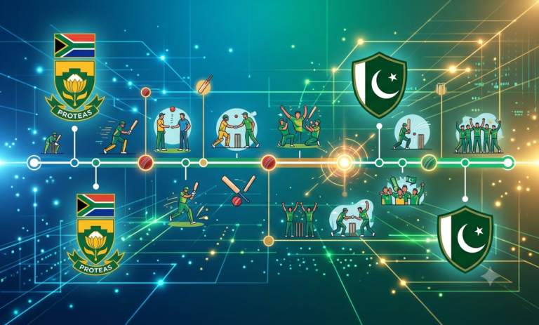 south africa national cricket team vs pakistan national cricket team timeline
